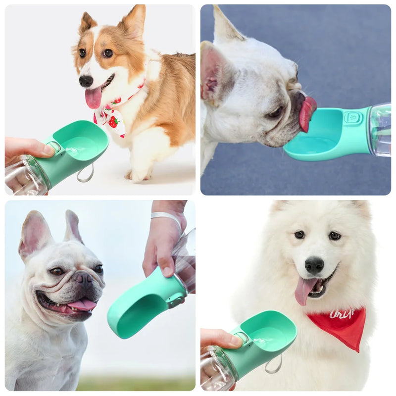 Garrafa portátil de água para cães e gatos, para uso ao ar livre, à prova de vazamentos, para caminhadas.